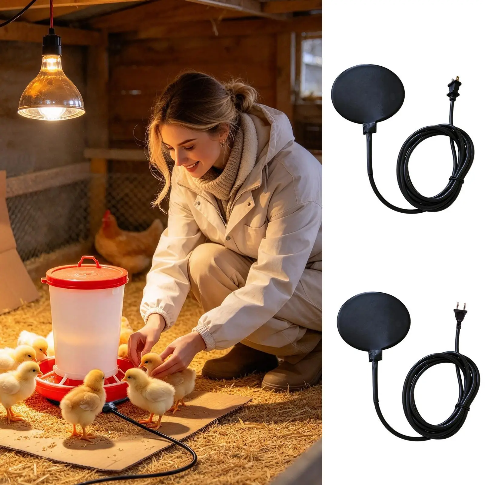 Chicken Water Heater For Winter 120V 5.9in Winter Silicone Heating Pad Chicken Water Heater Base For Cold Weather Backyard Coops