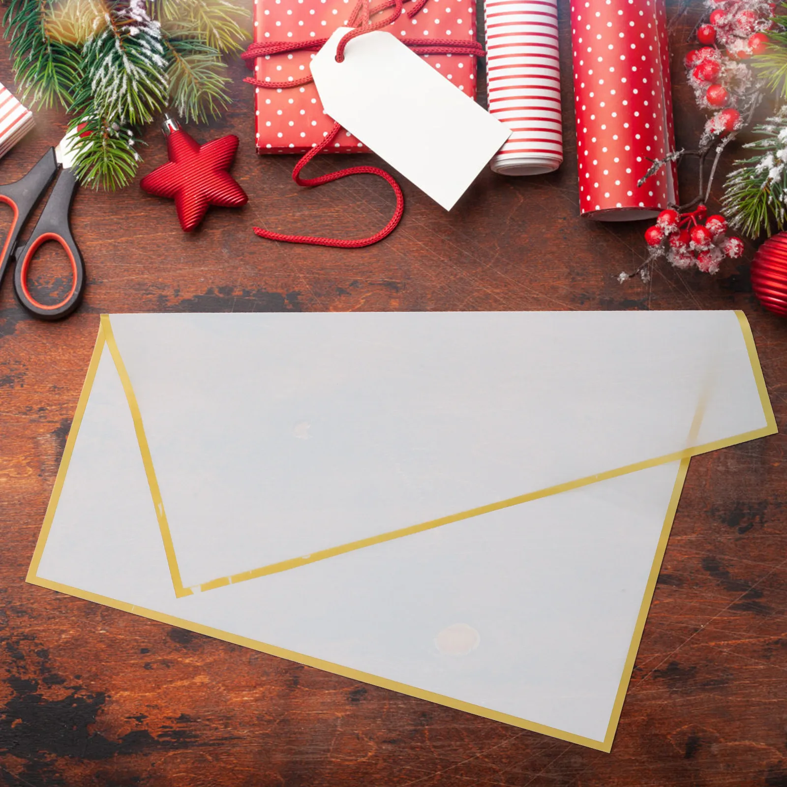 20Pcs Gold Edge Floral Wrapping Paper Waterproof Tear Resistant for DIY Bouquet Craft Flower Shop Wedding Anniversary Present - view 4