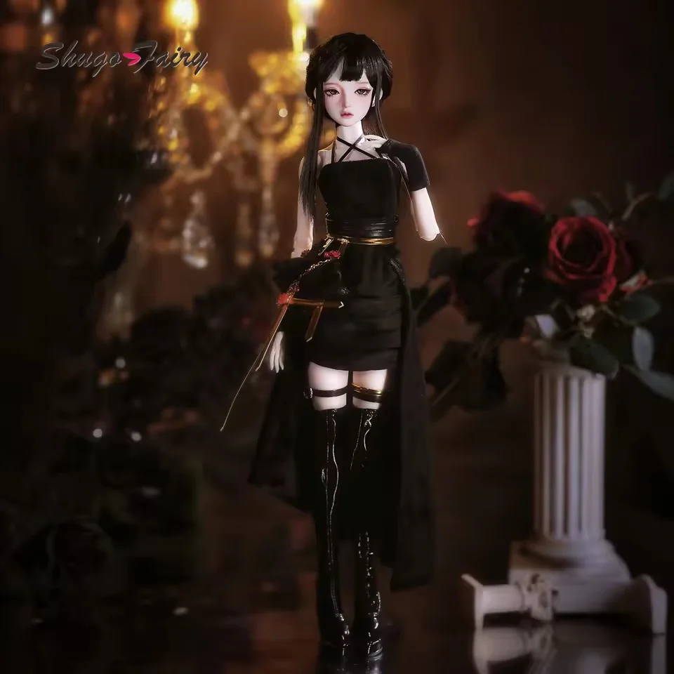 ฟิกเกอร์อนิเมะสไตล์โกธิคแบบครบชุด, ตุ๊กตา BJD, ไซล์วี 1/4 A, ตัวละครนักฆ่าสายลับจาก Hitman Spy Assassin ของแท้ พร้อมชุด วิกผม เสื้อผ้า กระโปรง ShugaFairy