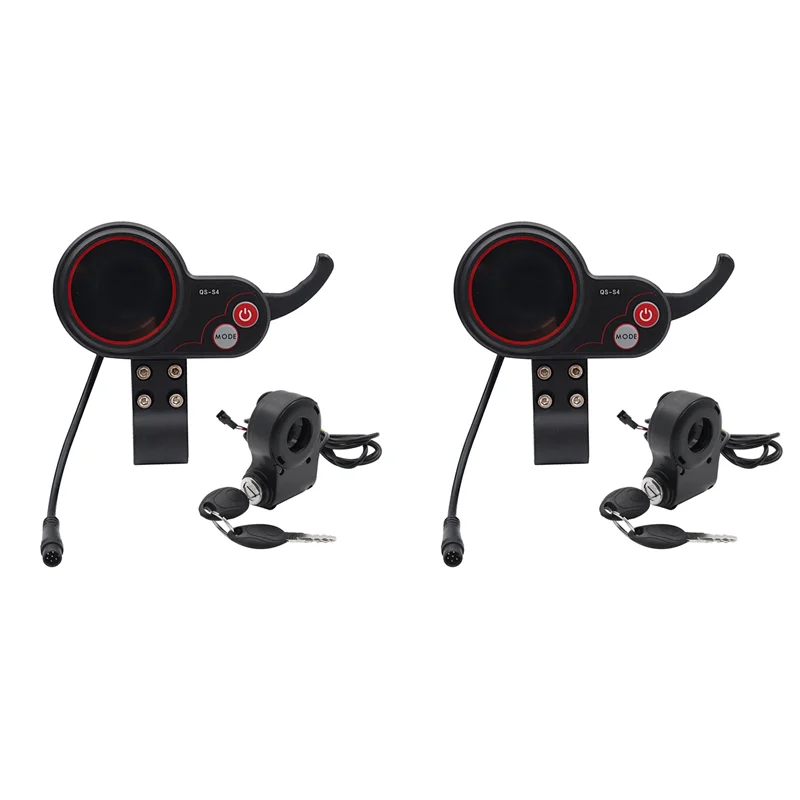 

A82E-2X QS-S4 36V-60V Thumb Throttle LCD Display+Lgnition Lock Key For Zero 8 9 10 8X 10X Electric Scooter 6PIN Display
