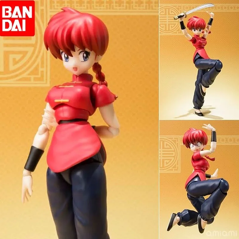 Original Bandai Tamashii Nations S.H.Figuarts Shf Figure Ranma Saotome Girl From Ranma Pvc Anime Action Figure Model Kids Gift