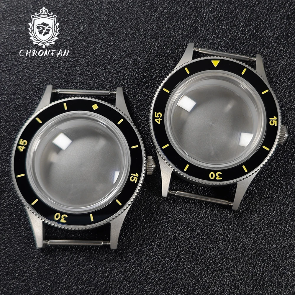 Bubble Sapphire Vintage 50-FATHOS Crystal Sandblast C3 Cassa per orologio con lunetta super luminosa Dive per NH34 NH35 NH36 NH70 NH72 20atm