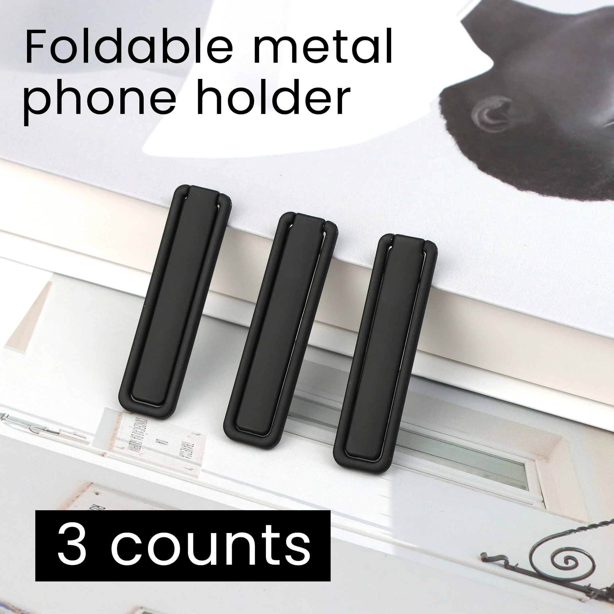 

3 Pcs Cell Phone Kickstand, Adjustable Vertical and Horizontal Placement Phone Stand, Protable Ultra-Thin Sticky Stand Phone Holder Compatible with Most Cellphone
