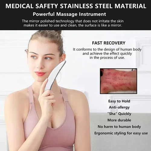 Imagen 2 del producto Herramientas profesionales Gua Sha de acero inoxidable, terapia de liberación de tejido profundo, tabla de raspado IASTM, masajeadores miofasciales, envío directo