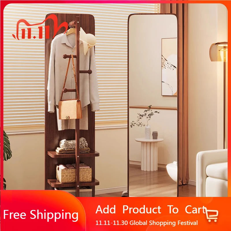 

Деревянное зеркало для спальни, винтажное украшение, квадратное большое длинное зеркало для девочек, эстетическое напольное парикмахерское украшение для дома Espelhos