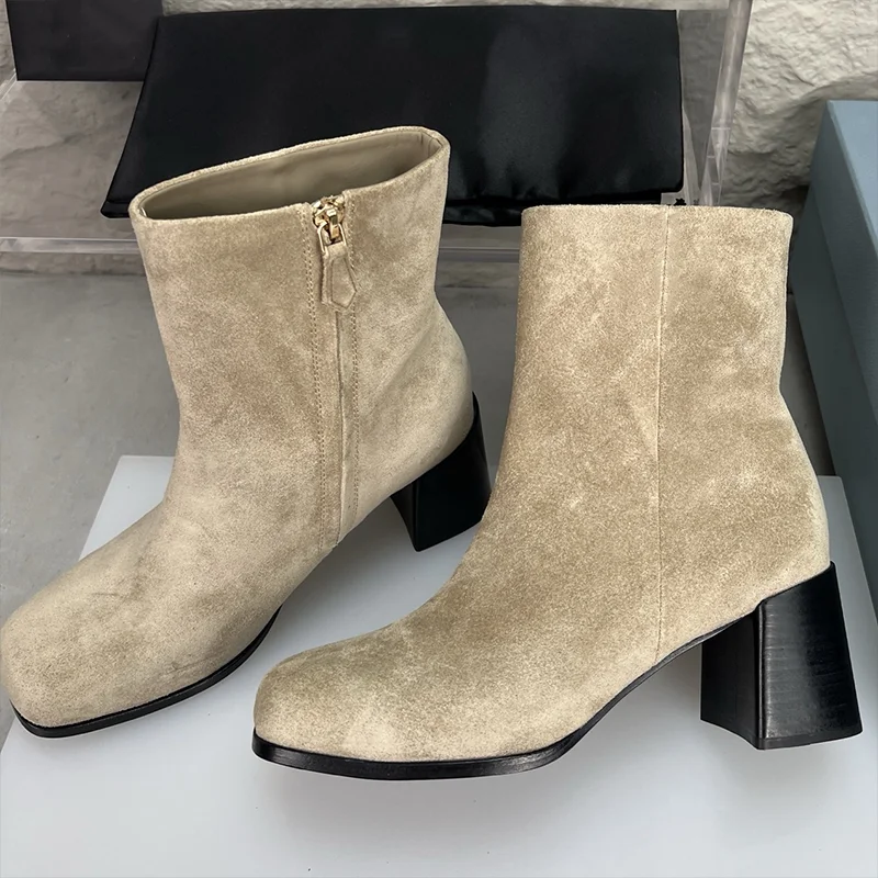 

Top quality 2025 Autumn/Winter New Product Women's High Heel Short Boots Leather Material elegant shoes 25090859