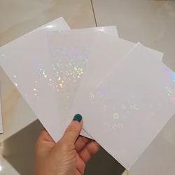 150x105mm ein blatt holo graphische transparent schlicht abgestimmt klebefilm band kalt laminieren auf papier kunststoff diy paket karte