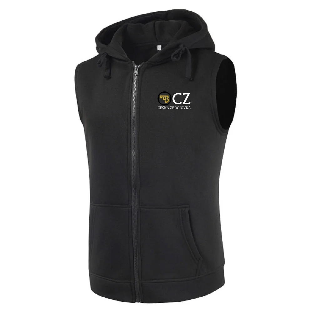 الرجال تشيكوسلوفاكيا Ceska Zbrojovka الأسلحة النارية مقنعين أكمام البريدي البلوز هوديس الصلبة سترة قطن سترة الصدريات جيوب أعلى S-XXXL #4