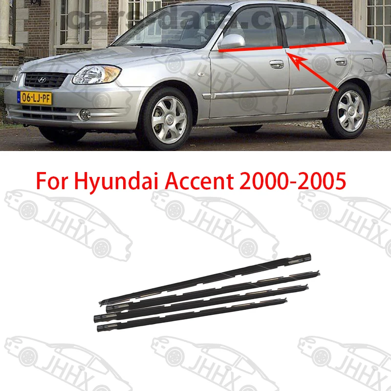 

Уплотнитель наружного окна автомобиля для Hyundai Accent 2000-2005, уплотнительный ремень, уплотнительная лента, пластиковое резиновое уплотнение окна автомобиля