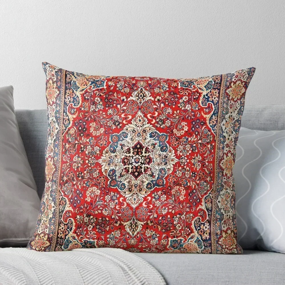 Red Blue Sarouk Persian Carpet Print Throw Pillow Anime Pillow Covers Decorative pillow