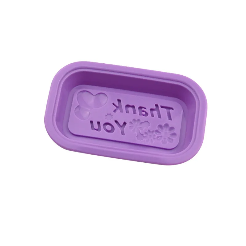قالب صابون مربع صغير من السيليكون شكرًا لك، قالب صابون مربع صغير مصنوع يدويًا وسهل التشكيل