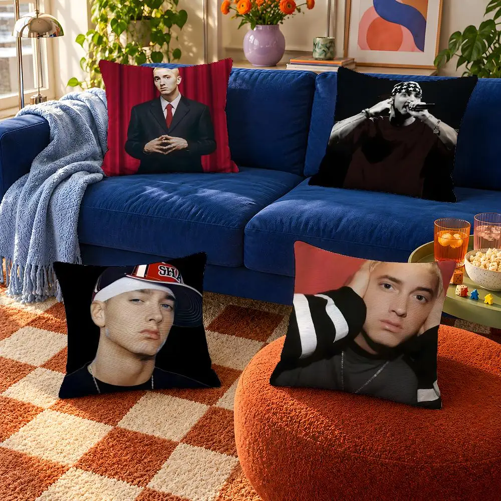Singer Eminem Slim Shady Stans Hip Hop Cushion Cover Throw Pillow Soft Short Plush Cozy Durable For Sofa Bedroom Home Decor Gift