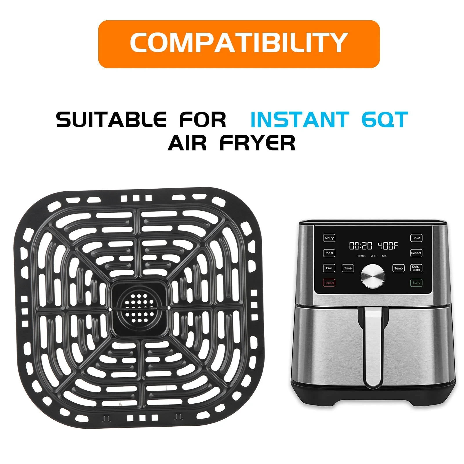 23.5x24.5cm フライヤー交換用グリルパン 304 ステンレス鋼フライヤー交換用クリスパープレートフライヤー交換用グリルパン