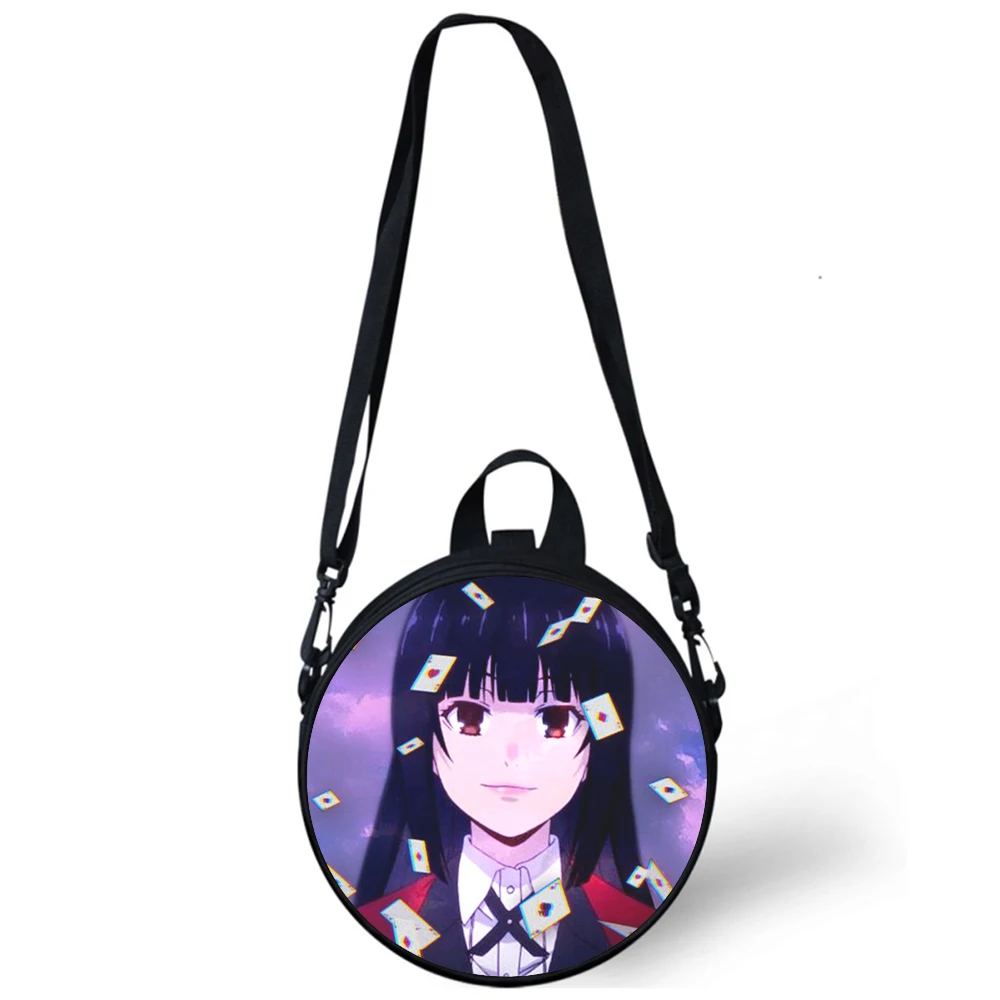 Kakegurui Jabami Yumeko Child kindergarten Bag 3D Print Crossbody Shoulder Bags For School Women Mini Round Bagpacks Rugtas Bag