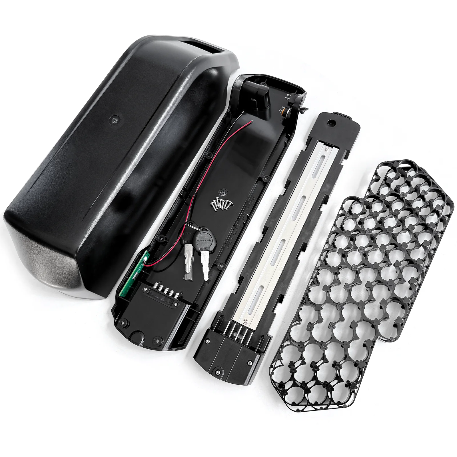 Polly Battery Case MAX 56-Cell 21700 Ebike Downtube Battery Box – 14S4P Kit With Nickel Strip And Holder, 52V 20A Max Discharge