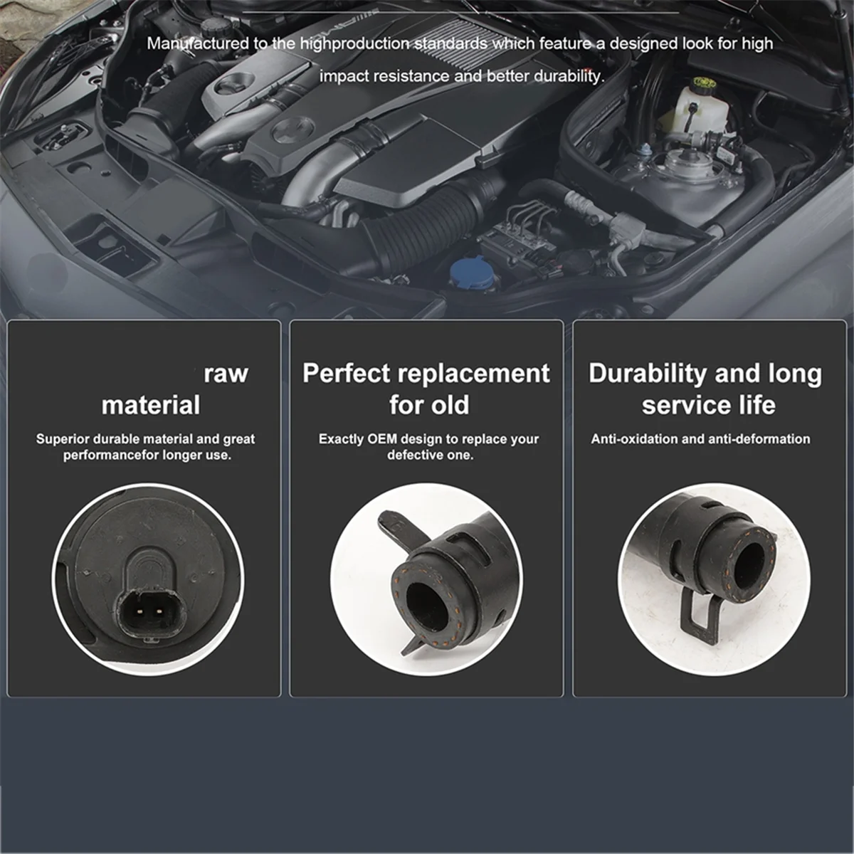 #66Y Automotive Parts & Accessories,Car Engine Solenoids Breathing Vent Pipe Line for Mercedes-Benz,Black