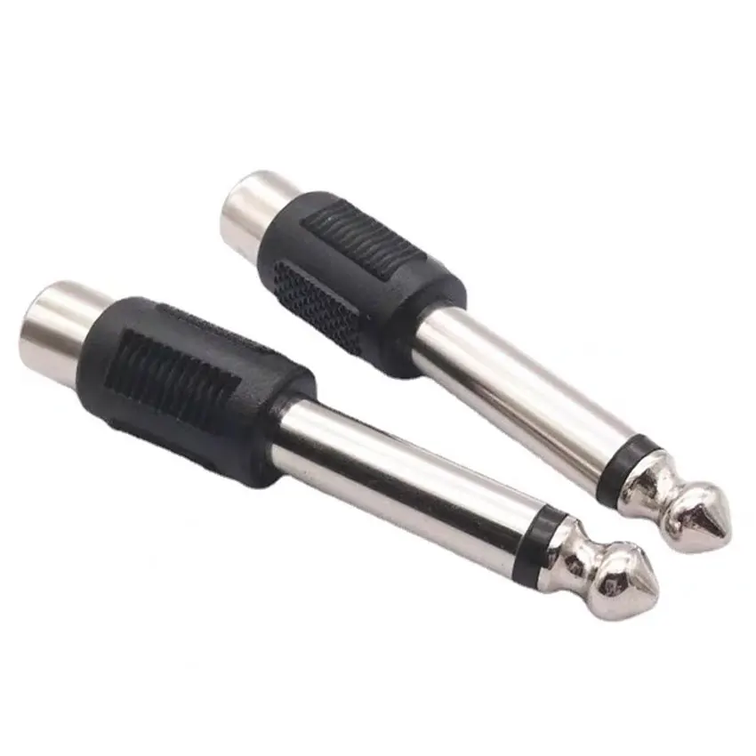 1PCS RCA Female Jack To 6.35mm 1/4