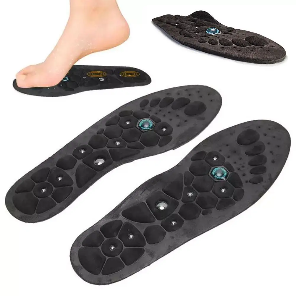 1Pair Premium Orthopedic Magnetic Therapy Insoles Arch Support Shoes Pads Magnet Rubber Health Therapy Acupuncture Insoles