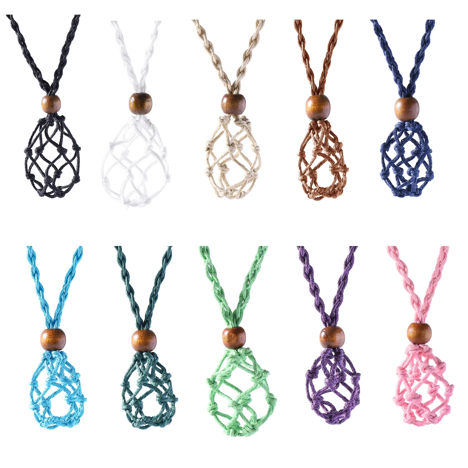 DIY-Halskettenschnur, Leerer Meditationssteinhalter, Netzseil, Ornamentkordel, Schmuckherstellungszubehör für 20-25mm Steine – Detail 1