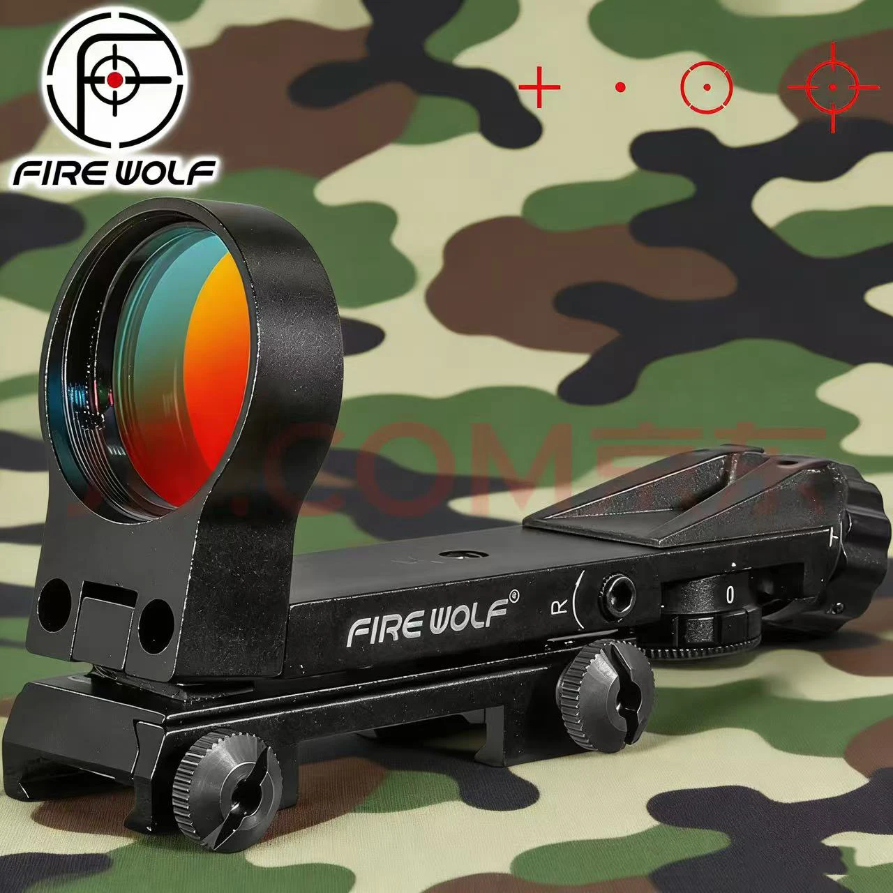 

Оптический прицел Fire Wolf 1X30 с круглой головкой, внутренней красной точкой, однотрубный, с изменяемой красной точкой (четыре режима), крепление 20 мм, голографический, высокой четкости