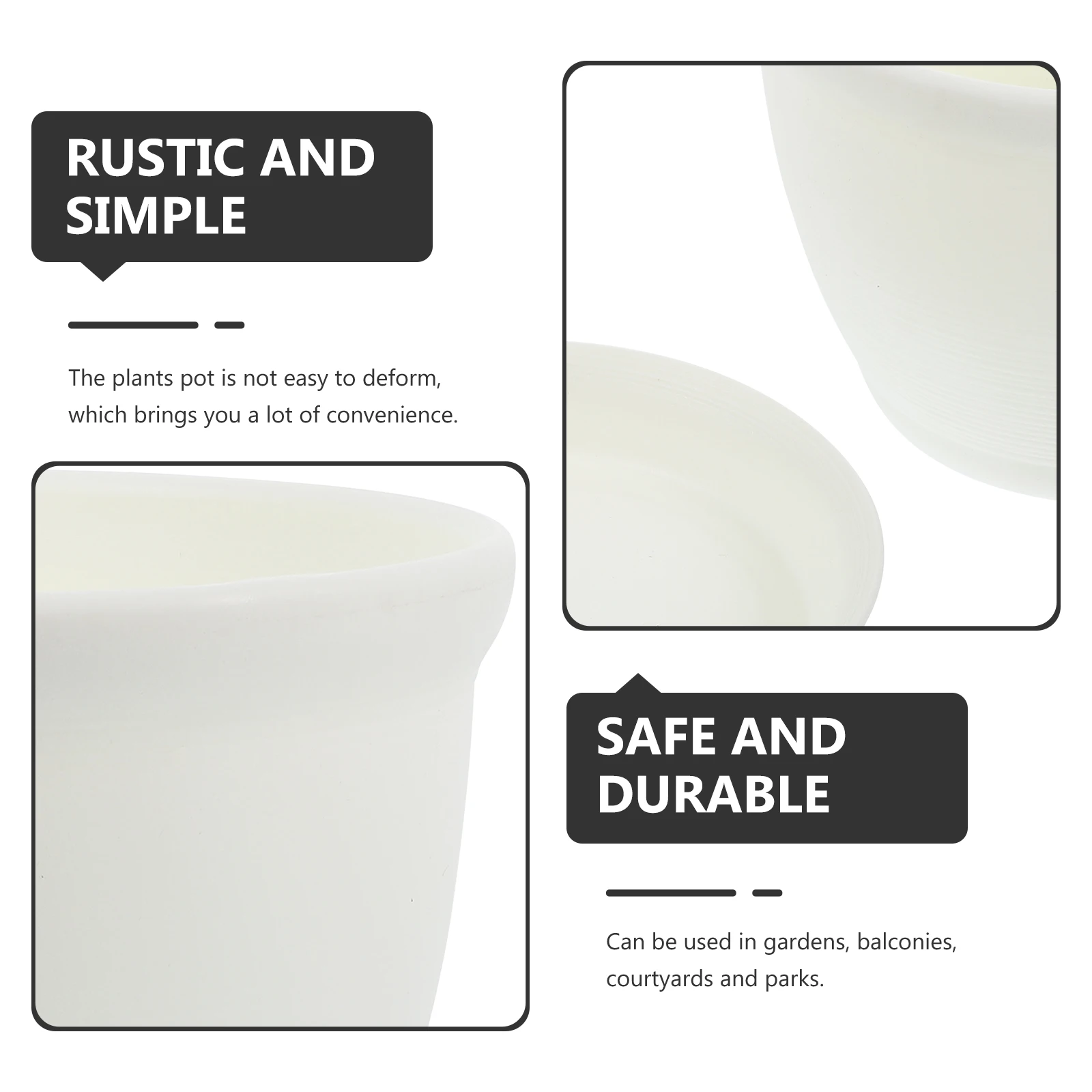 

2Sets Thickened Plants Pots Plastic Succulent Nursery Planter Flower Pot for Indoor Outdoor Use Drainage Tray Included