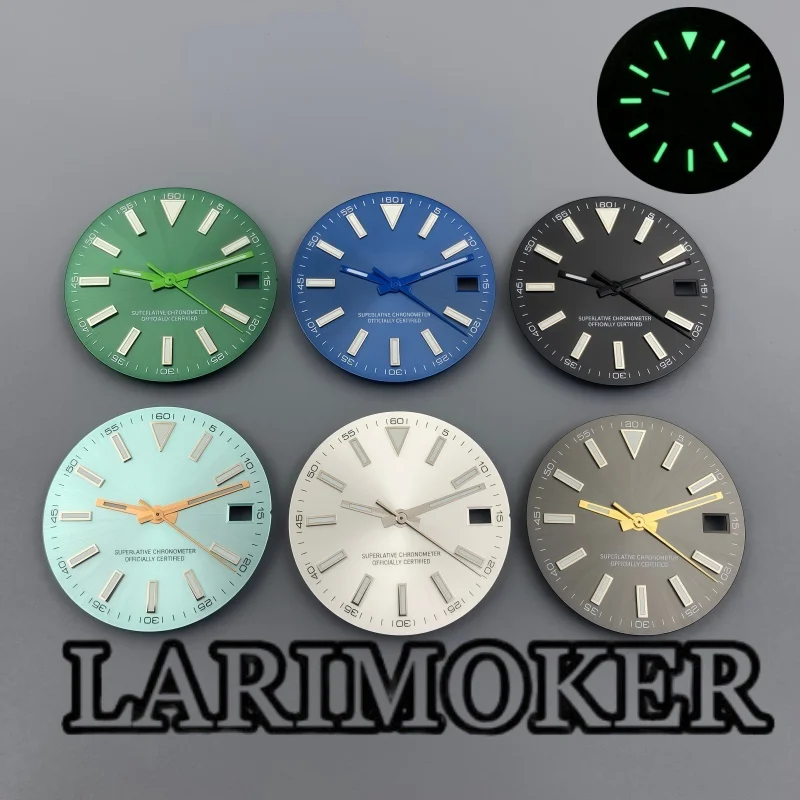 

LARIMOKER 29mm green dial date at 3 o'clock green luminous dial watch accessory suitable for NH series ETA2824 PT5000 movements