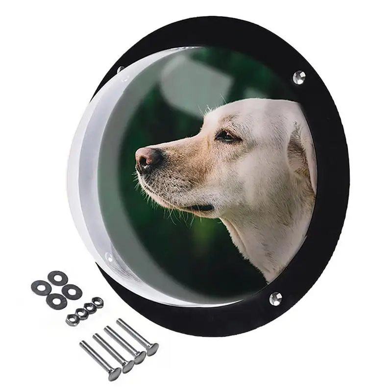 2024 New Dog Dome Window With 4 Screws Semi-circular Acrylic Sheet Glass Pet Bubble Window For Fence Dogs Pet Peek Look Out