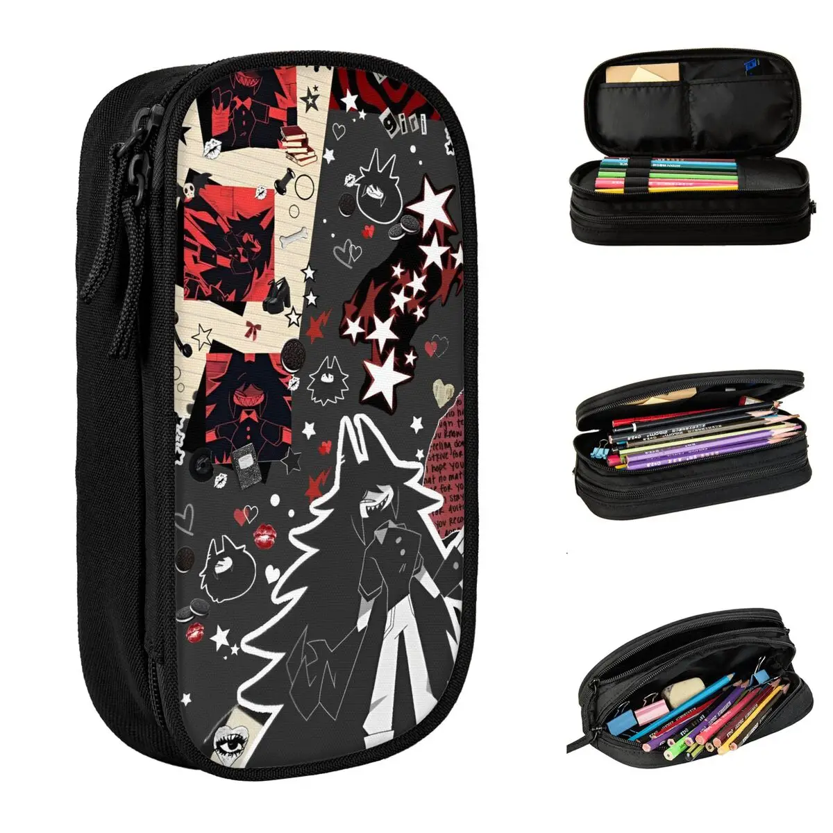Anime Cartoon Miss Circle Pencil Case Fundamental Paper Education Pen Holder Bag Student Big Capacity School Pencilcases