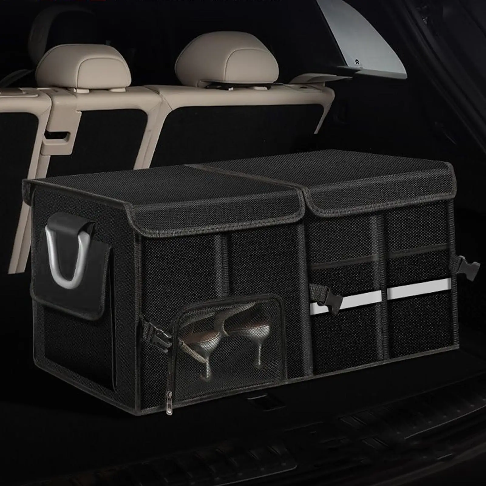Trunk Storage Box Heavy Duty High Density Oxford Cloth Car Organizer with Handles Large Capacity Foldable Auto Storage Bag