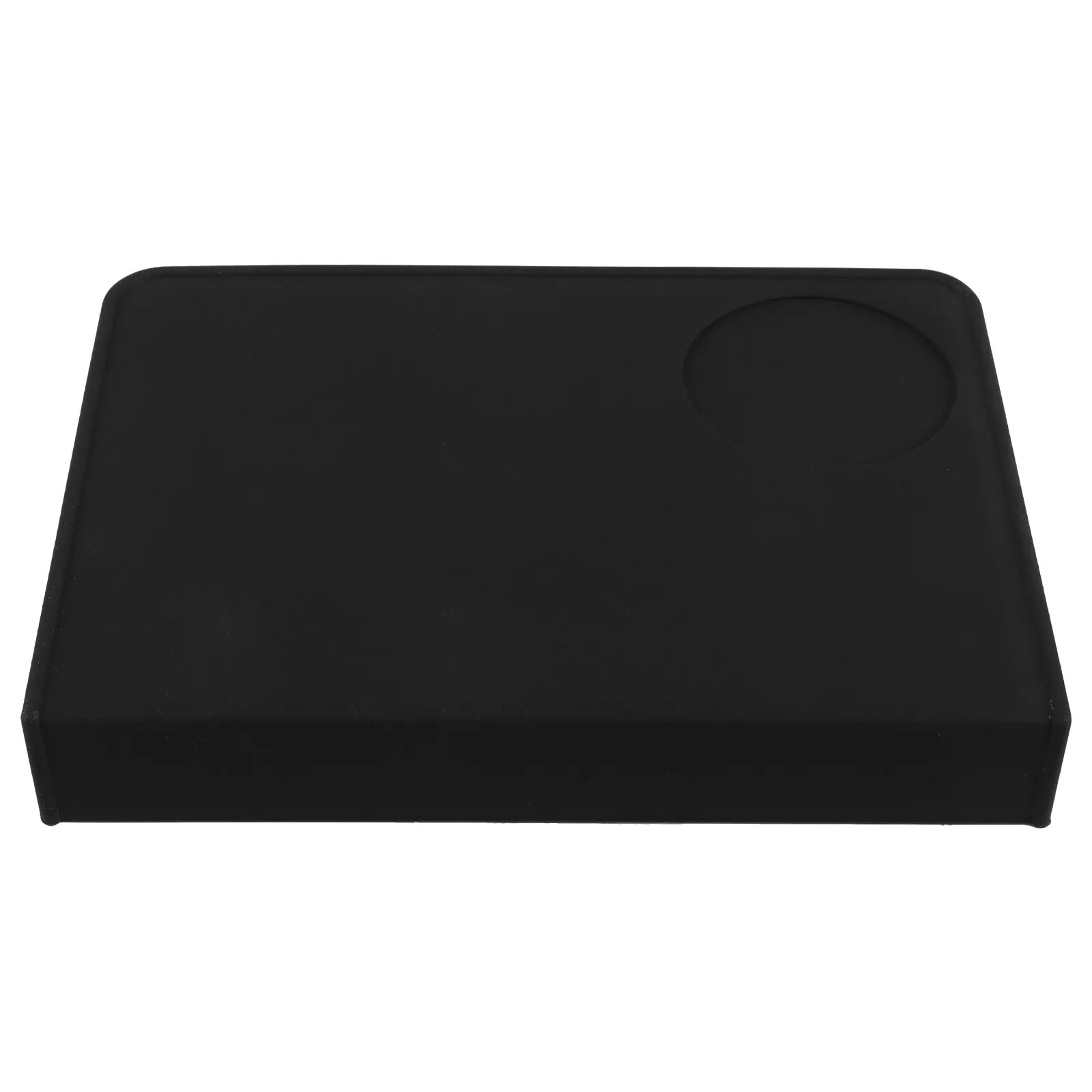 Thick Non Slip Black Silicone Coffee Tamping Mat Corner Reinforced Design for Espresso Tamping Station Countertop Kitchen Coffee