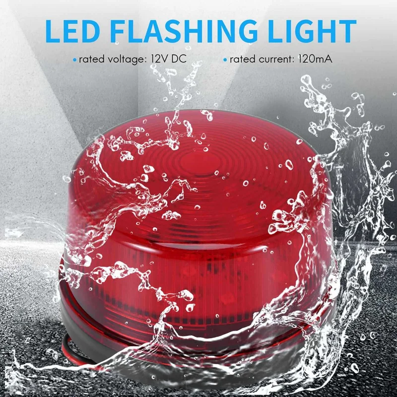 New-12V Alarm Led Flashing Strobe Light For Home Security Alarm System Red