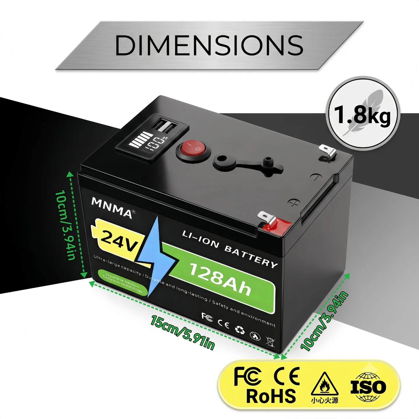 LIFEPO4 24V 21700 200AH Battery Is Integrated with BMS 200A for RV Solar External Rechargeable Network Lithium Iron Phosphate