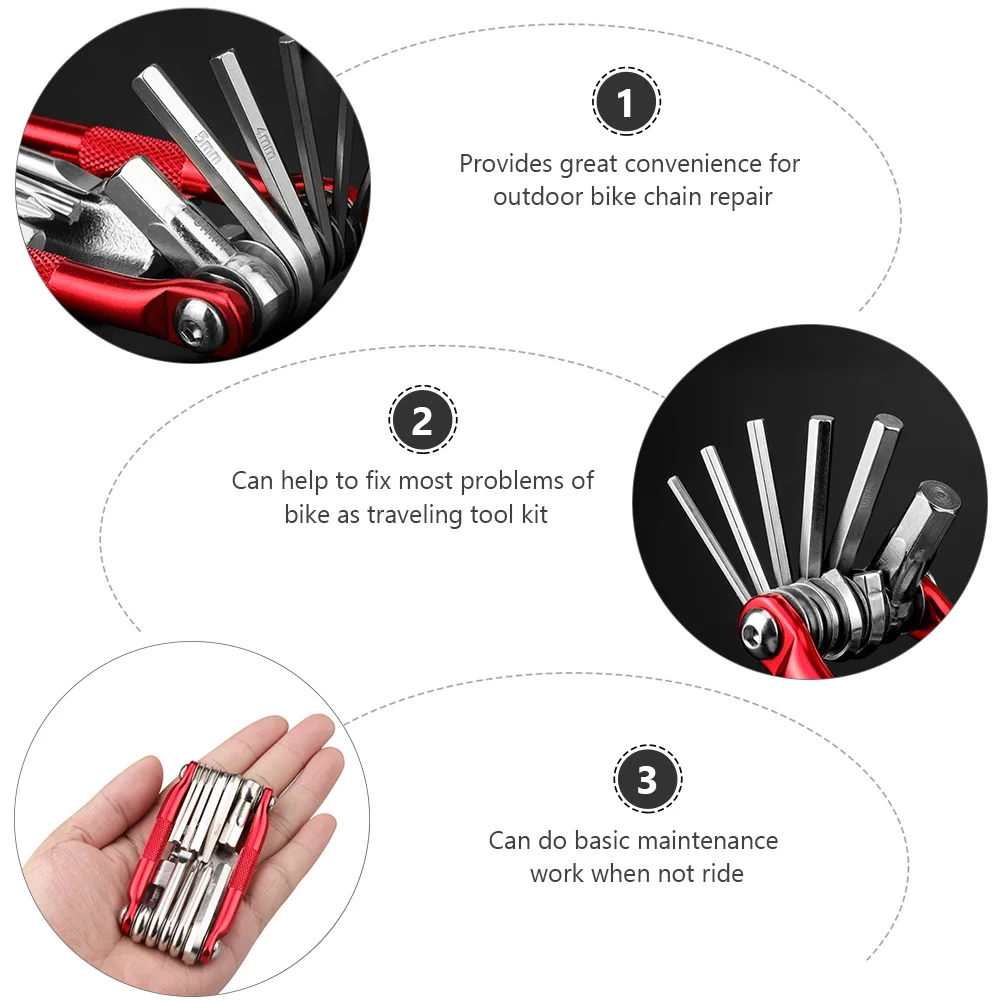 

1pc Bicycle Tools Kit 11 In 1 Multi-Function Bike Repair Tool Outdoor Chain Maintenance Mountain Road Folding Bike Repair Kits