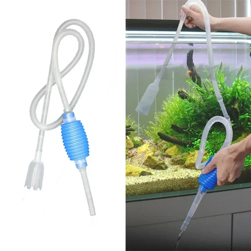 Aquarium Siphon Fish Tank Syphon Vacuum Cleaner Pump Semi-automatic Water Change Changer Gravel Water Filter Accessories 1.5M