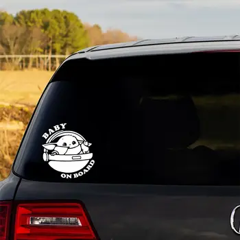 Samolepky na auto s motivem Baby Yody, roztomilé kreslené samolepky na okna a nárazníky, vinylové doplňky 10 nejlepší prodej Autopříslušenství Yoda - №1