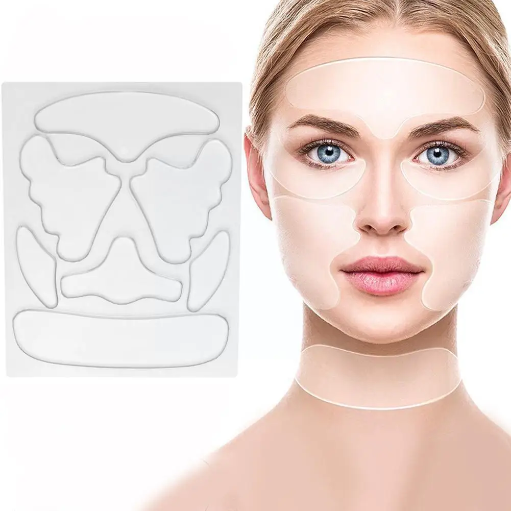 

1set Reusable Silicone Face Eye Forehead Patches Transparent Lifting Anti Pads Facial Anti-wrinkle Car Neck Aging Skin Stic X8Z1