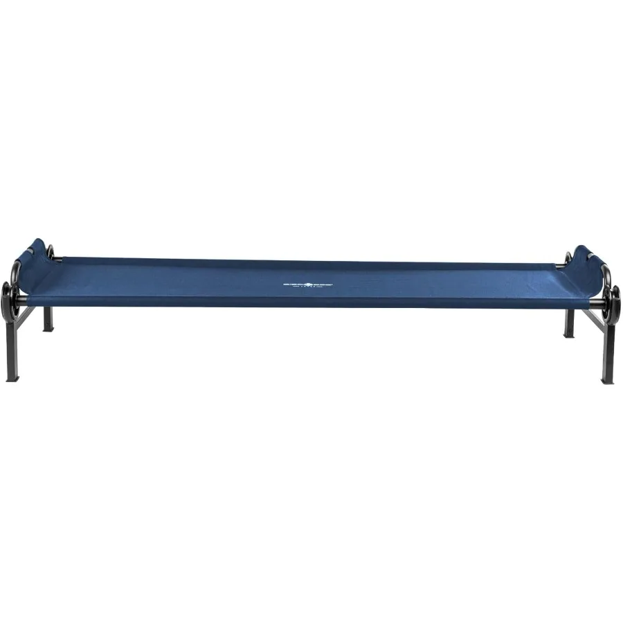 سرير كبير للتخييم في الهواء الطلق لشخص واحد، سرير محمول للبالغين، حل النوم للخيام باللون الأزرق الداكن