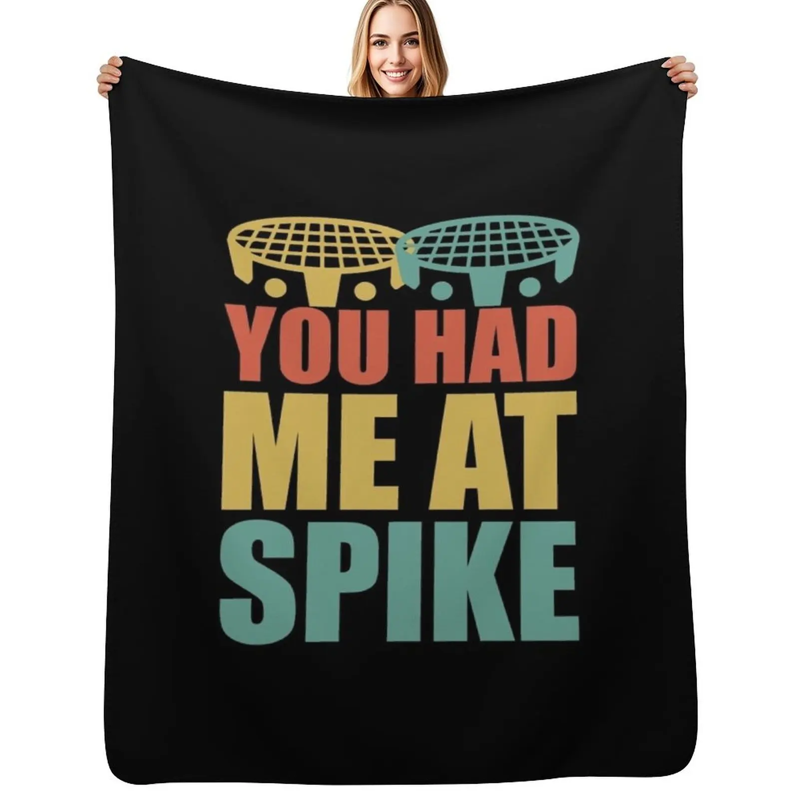 You had me at Spike - Roundnet - Spikeball Throw Blanket Flannel Fleece Soft Warm Throw Blanket