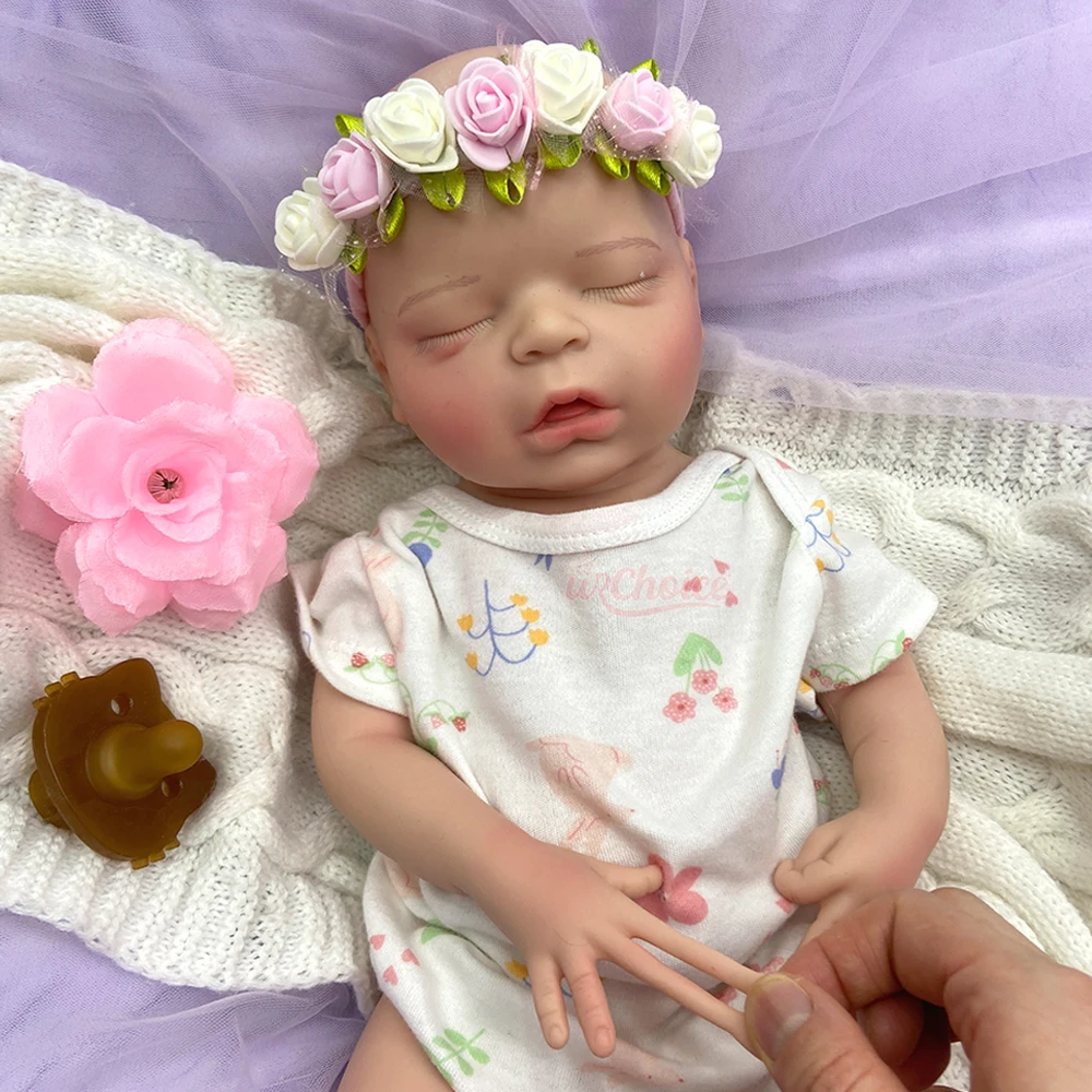 18 inch volledig siliconen reborn babypop meisje, hoge kwaliteit & veilig, kan speen gebruiken, pop als aandenken cadeau voor poppenliefhebbers