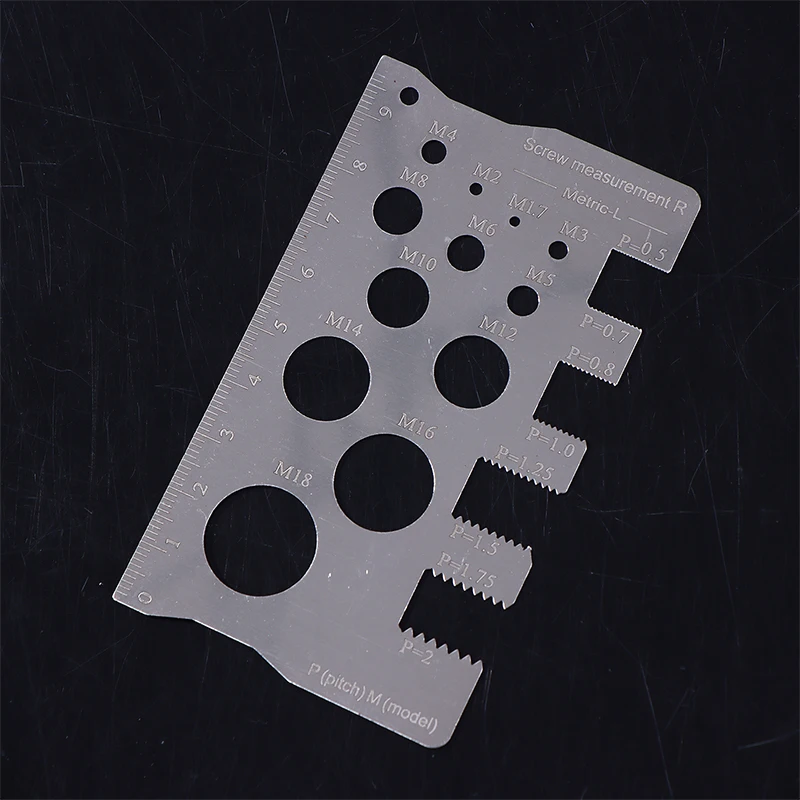 10*5.8cm Stainless Steel Ruler Screw Measuring Ruler Precise Pitch Measurement Thread Gauge Screw Measurement Ruler