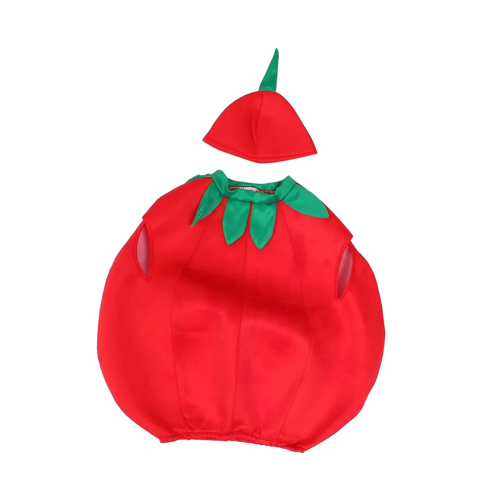 Children Dressing Up Vegetable Vest Tomato Themed Party Polyester Cosplay for Stage Performance Holiday