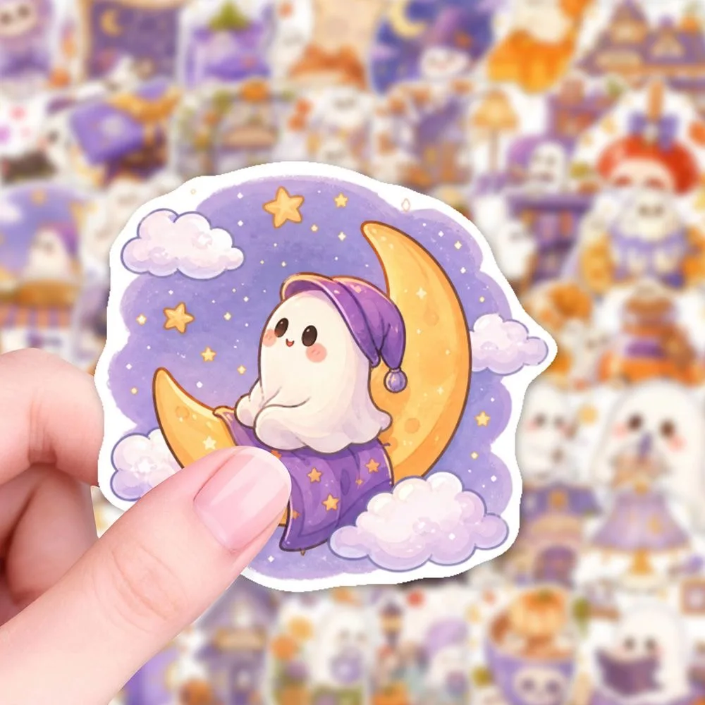 50PCS Retro Halloween Stickers Terrifying Pumpkin Luggage Phone Graffiti Laptop Wall Scrapbook Motorcycle DIY Gifts