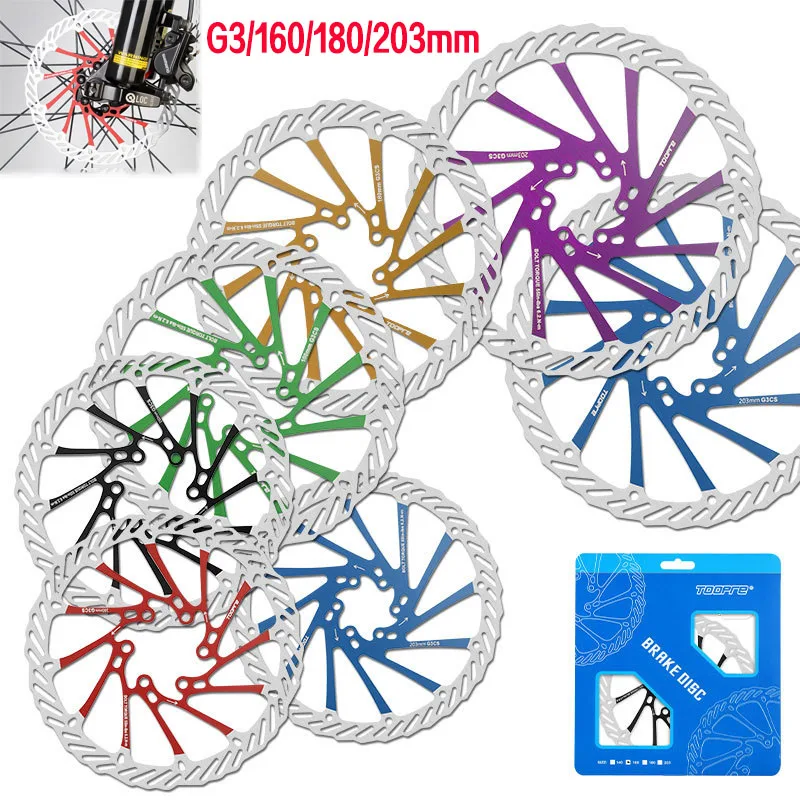 

160/180/203mm Front Rear Bike Disc Brake Rotor Heat Dissipate MTB Road Bike Brake Rotor G3 Hydraulic Color Disc Brakes Pads