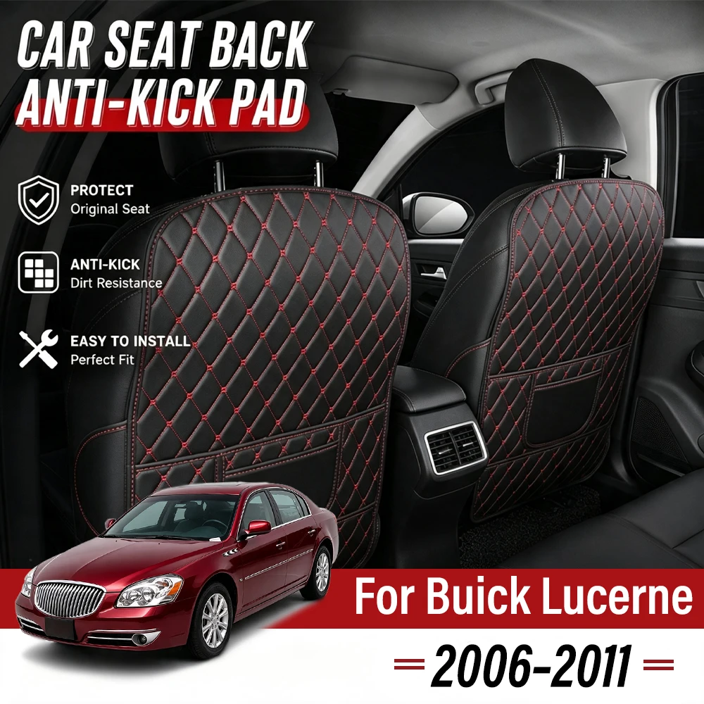 Easy Clean PU Anti Kick Mat Pads For Buick Lucerne 2006-2011, Two Color Choice Waterproof, Quick Install Full Coverage