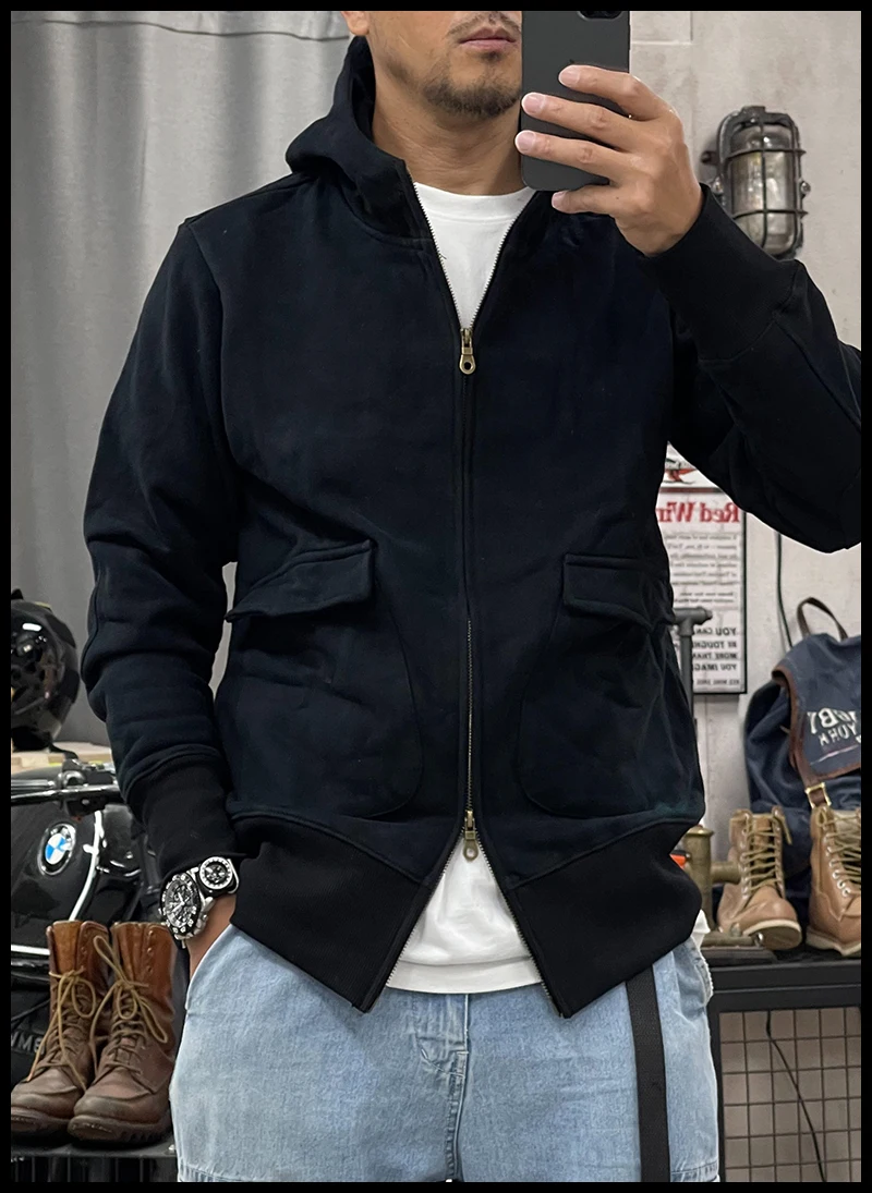 Кардиган с капюшоном, мужская однотонная куртка в стиле ретро, весенне-осенние модели, флисовый свитер в американском стиле ретро, топ на двойной молнии, тонкий повседневный