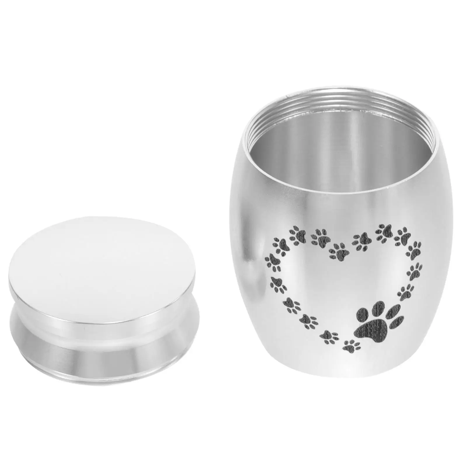 Silver Mini for Ashes Stainless Steel Alloy Cremation Keepsake Urn Dogs Cats Bone Memorial Small Size Pet Bereavement