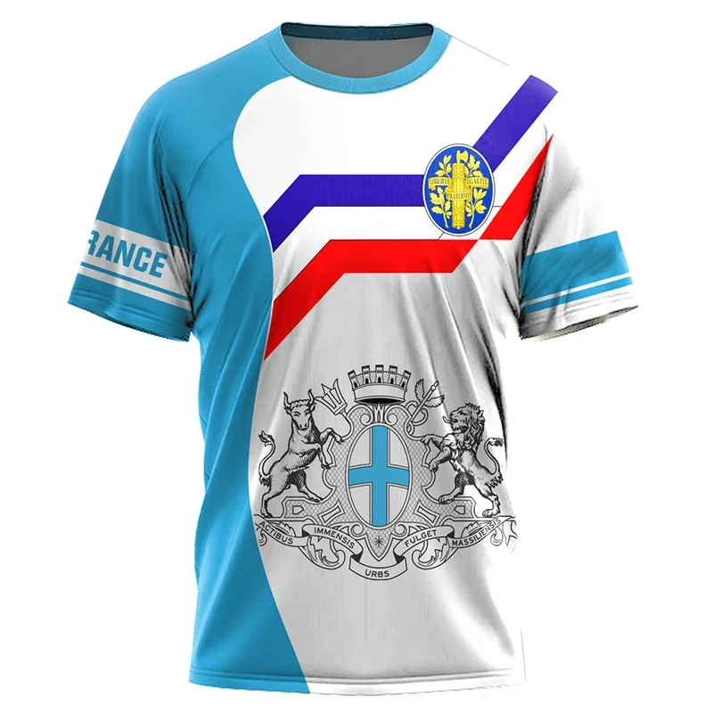 France T-Shirts French Flag Emblem 3D Print Streetwear Men Women Fashion Oversized Short Sleeve T Shirt Kids Tees Tops Clothing