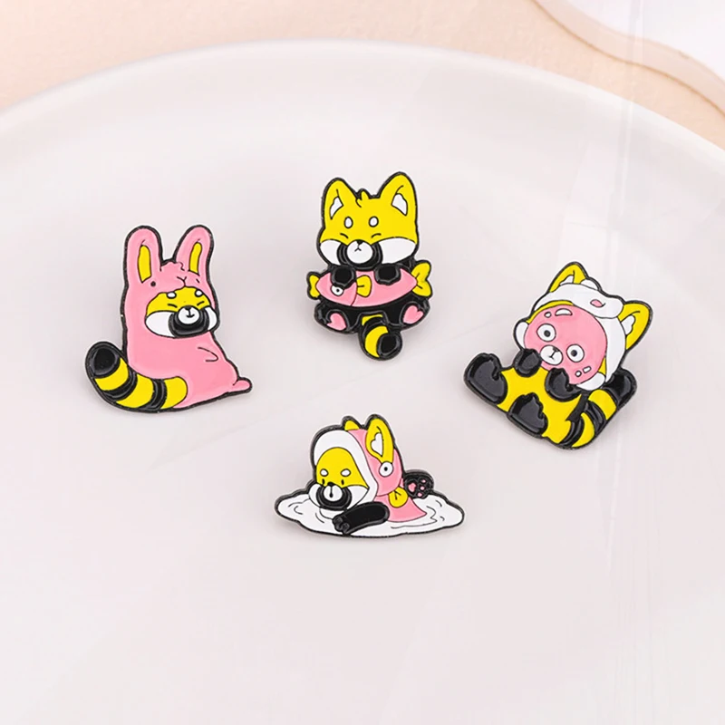 Masker ikan lucu kucing lencana logam Punk lapel Pin perhiasan hadiah untuk anak-anak kucing kreatif Enamel Pin Pinsk