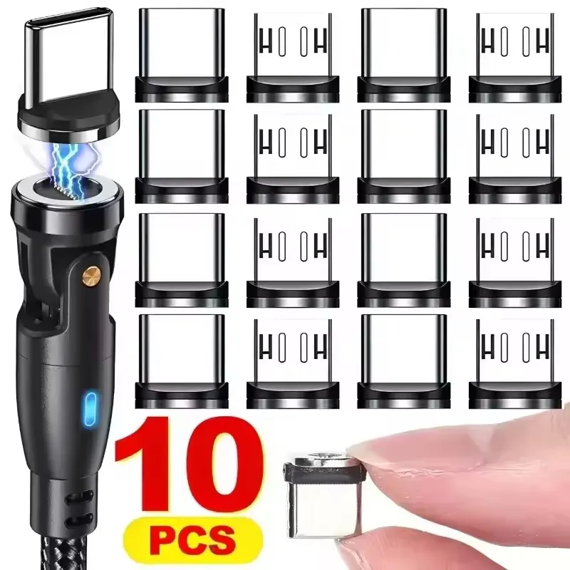 1-10Pcs Magnetic Head Charging Cable Adapter for Android Type C Magnetic Cable Plug Type C Micro USB C Plugs Magnet Charger Plug