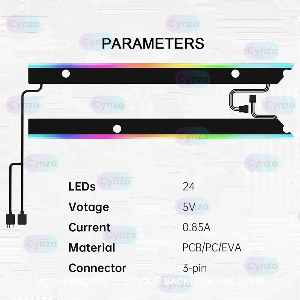 ARGB Motherboard IO Atmosphere Backlight,AURA SYNC Computer Host Illuminated ATX MATX Decorative Desktop Backboard Strip